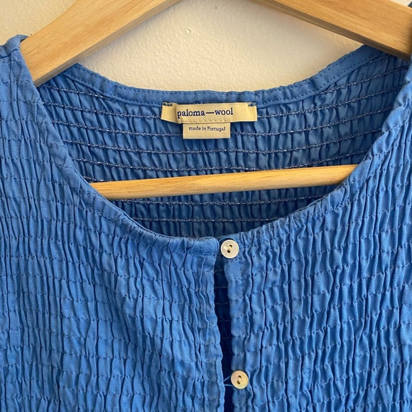 Paloma Wool Livi Top Blue Button Tank Top - Picture 4 of 5